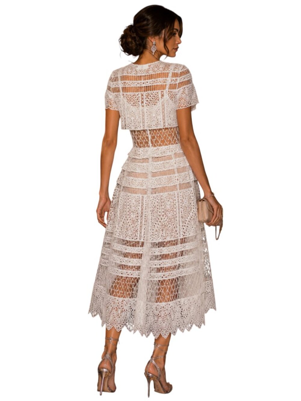 Zimmermann Riot Eyelet Bell Nylon-Blend Dress Size S NEW - Picture 14 of 16